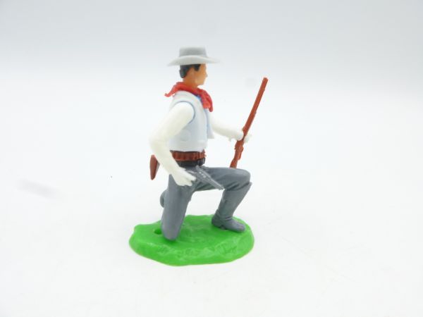 Elastolin 5,4 cm Cowboy kneeling with rifle + pistol