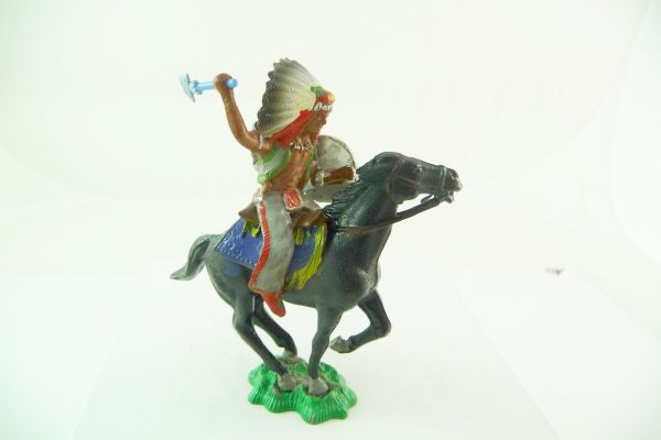 Reisler hard plastic Indian riding with original tomahawk - great painting