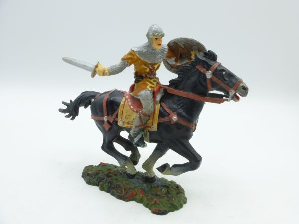 Elastolin 7 cm Norman with sword on horseback, No. 8854, painting 2