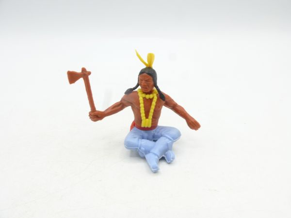 Timpo Toys Indianer 3. Version sitzend mit Tomahawk