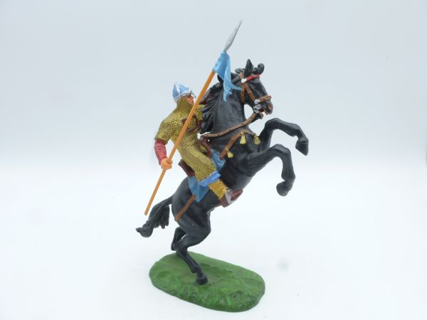 Elastolin 7 cm Norman riding with spear, No. 8886