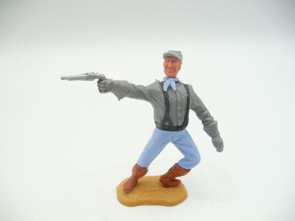 Timpo Toys Confederate Army soldier with black braces, firing standing
