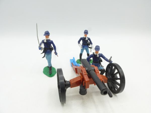 Elastolin 5,4 cm Civil War cannon with 3-man crew (Northerners)