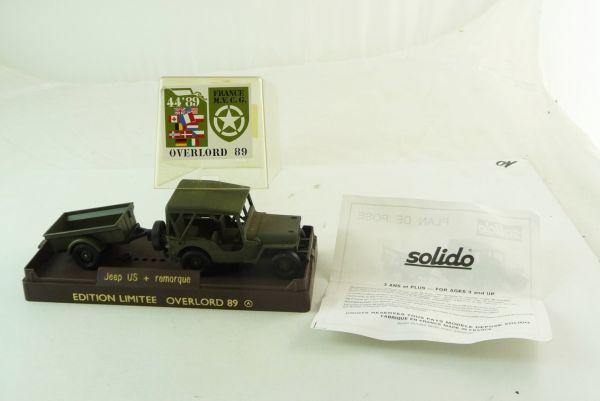 Solido Edition Limitee Overlord 89 - Jeep US + remorque - in sales box
