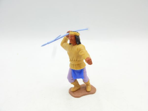 Timpo Toys Apache vorgehend beige, Speer werfend (hellblau)