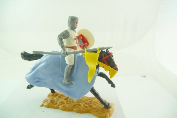 Timpo Toys Crusader 1. version riding, flag at side