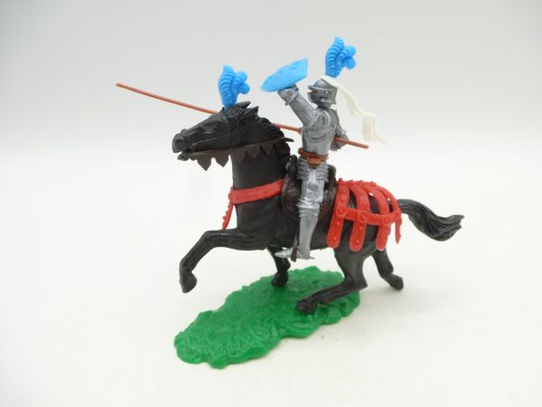 Elastolin 5,4 cm Knight riding with lance + shield
