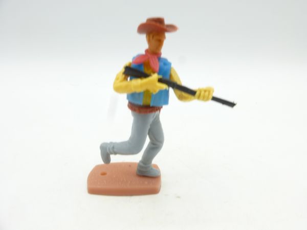 Plasty Cowboy laufend mit Gewehr schießend - seltenes Gewehr