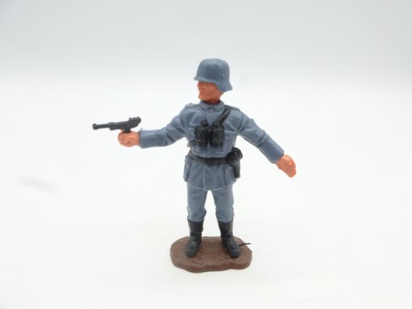 Timpo Toys Deutscher Soldat mit Pistole + Fernglas - schöne Bodenplatte