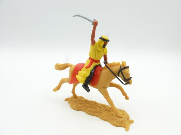 Timpo Toys Araber reitend mit Säbel ausholend, gelb