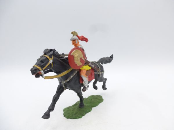 Elastolin 7 cm Magister zu Pferd mit Schwert, Nr. 8454, gelber Unterrock