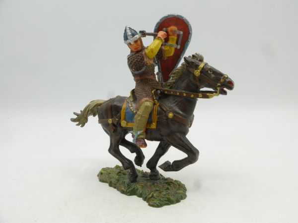 Elastolin 7 cm Normanne mit Streitkolben zu Pferd, Nr. 8870