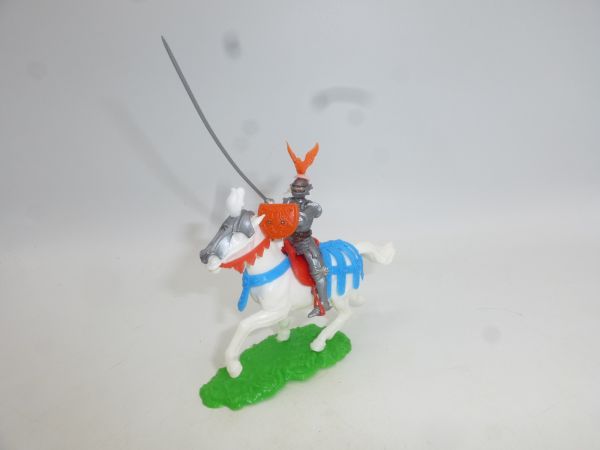 Elastolin 5,4 cm Turnierritter zu Pferd mit Lanze