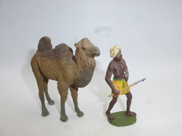 Elastolin Composition Camel with camel guide (camel guide not Elastolin)