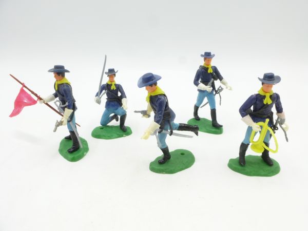 Elastolin 5,4 cm Beautiful set of Union Army soldiers on foot (5 figures)