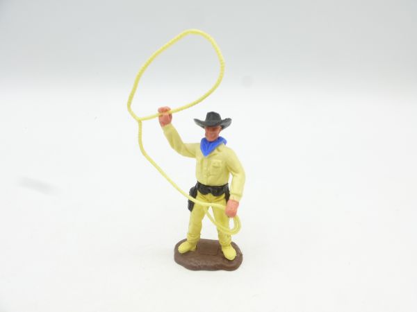 Timpo Toys Cowboy 2. Version mit Lasso, hellgelbes Hemd