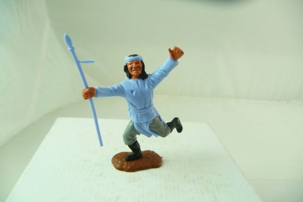 Timpo Toys Apache laufend, hellblau mit seltenem Unterteil (grau/hellblau)