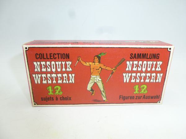Timpo Toys Seltene Nesquik Box mit Indianer mit Messer + Gewehr