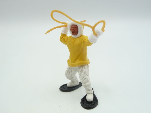 Timpo Toys Eskimo with harpoon, yellow, legs white