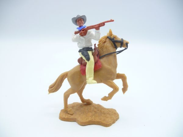 Timpo Toys Cowboy reitend - seltenes Unterteil (hellgelb), feste schwarze Holster