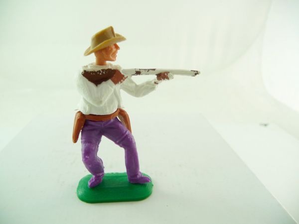 Timpo Toys Cowboy 1st version firing with rifle, white