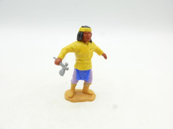Timpo Toys Apache standing with tomahawk, yellow