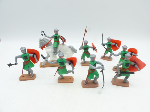 Plasty Wolf knights (1 rider, 7 foot figures) - large set