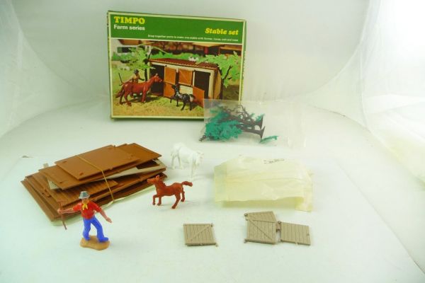 Timpo Toys Farm Series; Stall / Stable Set, Nr. 165 - OVP, Inhalt komplett