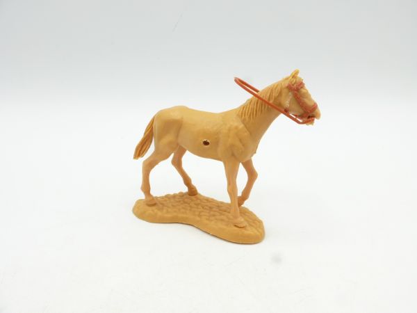 Timpo Toys Pferd gehend, beige mit braunem Zaumzeug