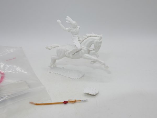 Elastolin 4 cm (Rohling) Indianer zu Pferd mit Lanze, Nr. 6853