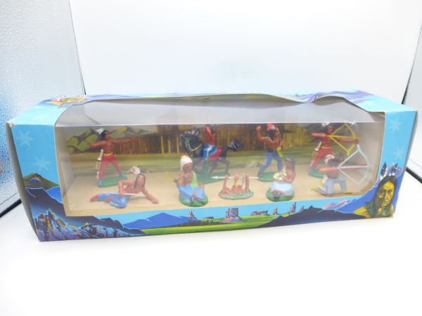 VEB Spielzeugland Great blister box with DDR Indian figures