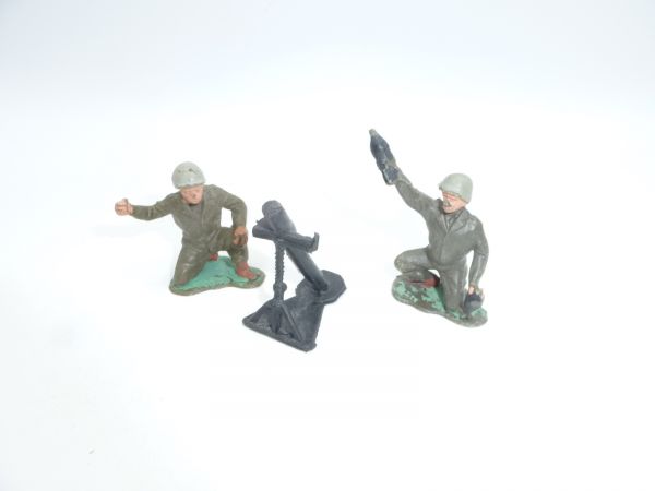 Timpo Toys 2 Deutsche Soldaten mit Granatwerfer, 3-teilig - selten