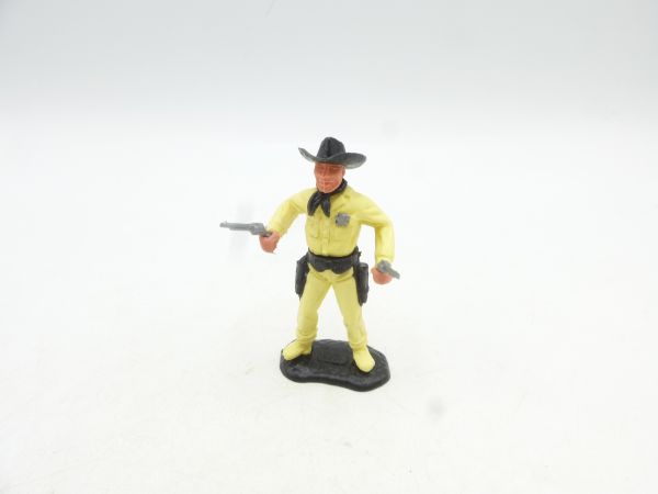 Timpo Toys Sheriff stehend, hellgelb, schwarze Kombi - tolle Figur