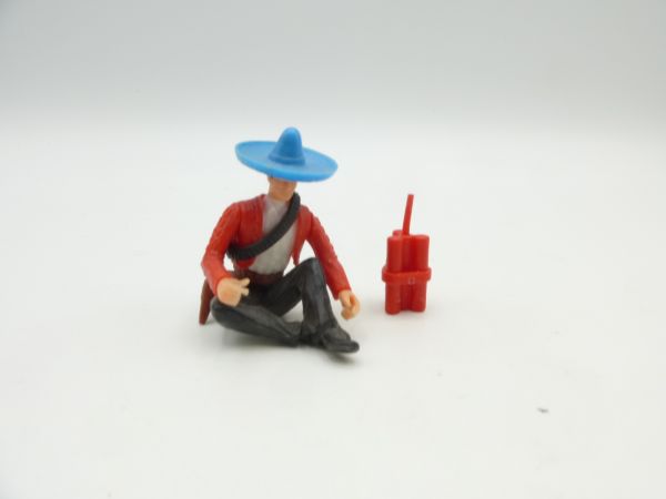 Elastolin 5,4 cm Mexikaner sitzend mit Dynamit - in Originaltüte