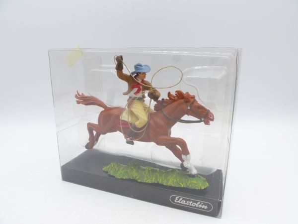 Preiser 7 cm Cowboy zu Pferd mit Lasso, Nr. 6998 - OVP