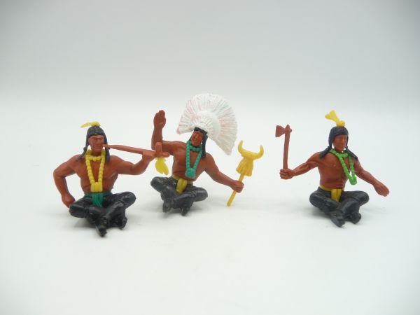 Timpo Toys Set Indianer sitzend / Häuptling - tolle Kombi