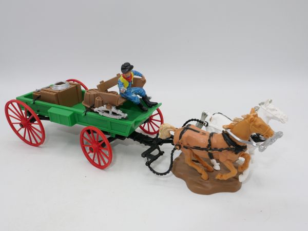 Britains Deetail Flat wagon with Cowboy coachman - rare