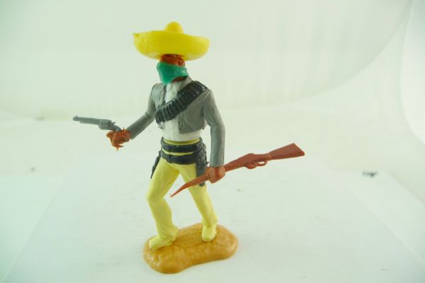 Timpo Toys Cowboy / bandit standing grey with green mask