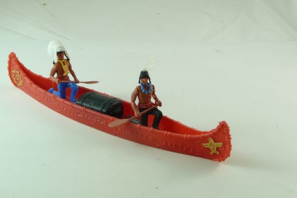 Plasty Indian canoe with cargo, red - very good condition, complete