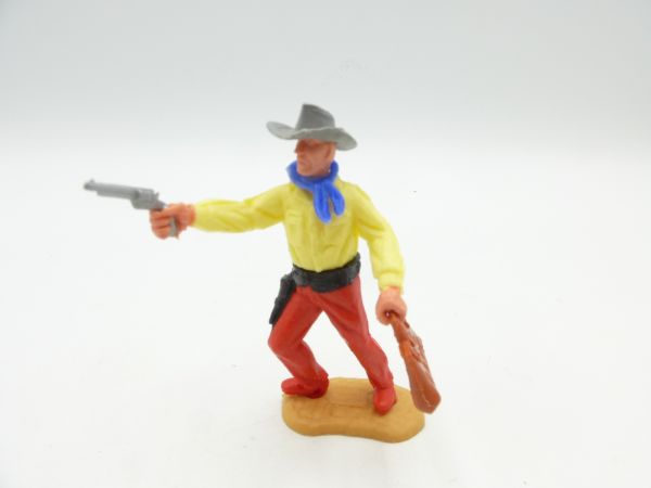 Timpo Toys Cowboy 2. Version stehend mit Geldtasche + Pistole - seltenes Unterteil