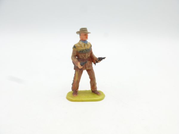 Elastolin 4 cm Trapper standing with 2 pistols, No. 6970 - great painting