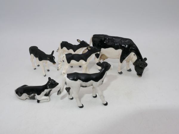 Britains Cow with 5 calves (black/white)