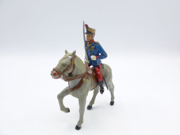 Napoleonic soldier riding, sabre high (similar to Starlux)