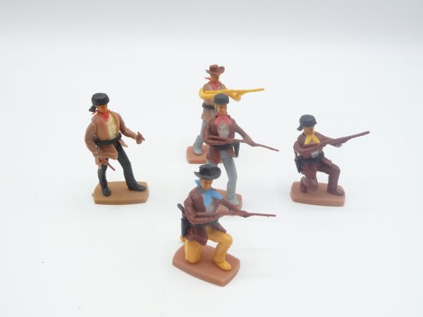 Plasty 5 Trappers / Cowboys in different positions