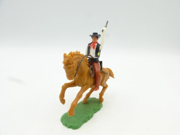 Elastolin 5,4 cm Sheriff riding with pistol