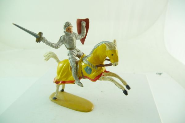 Merten 4 cm Knight riding with sword + shield - rare horse