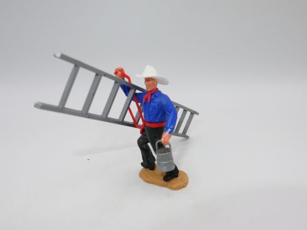 Timpo Toys Fireman with ladder + bucket