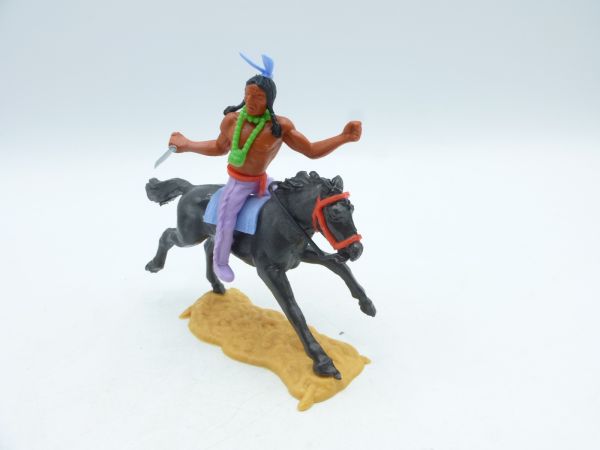 Timpo Toys Indianer 3. Version reitend mit Messer seitlich