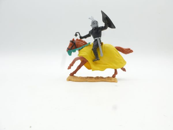 Timpo Toys Black knight riding with morning star + shield