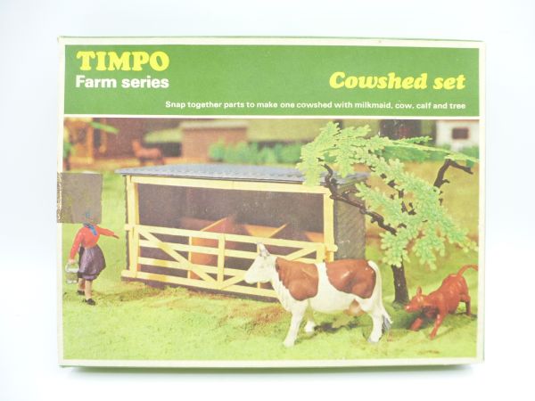 Timpo Toys Farm Series: Cowshed Set, Ref. No. 166 - orig. packaging, complete